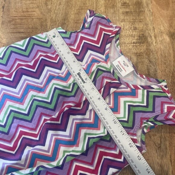 HANNA ANDERSSON Knit Dress Girls 110 US 5 6 Purple Zig Zag Cap Sleeve Summer - Picture 8 of 9